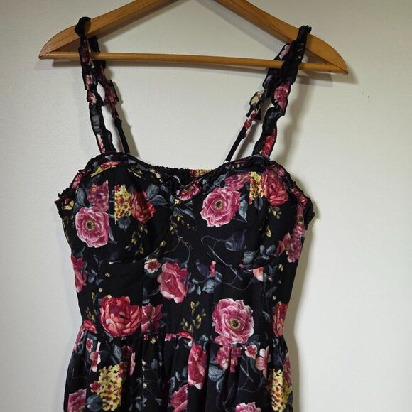 EUC XHILARATION FLORAL BUSTIER TANK SHORT DRESS SIZE L - Picture 6 of 13